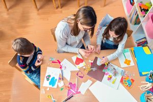 Teacher with Kids - Creative Arts Class.
